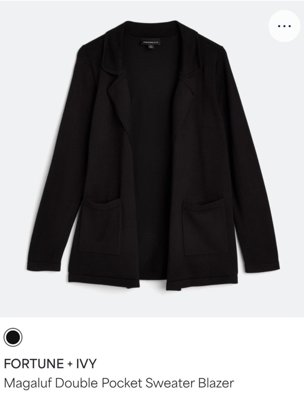 Fortune + Ivy Magaluf Double Pocket Sweater Blazer in Black